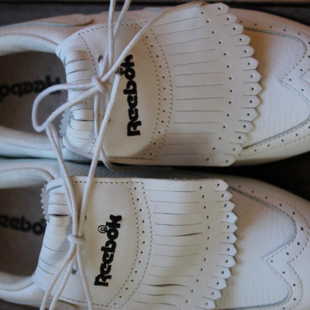 Vintage Reebok Fairway Classic White Wingtip Waterproof Golf Shoes Sz 7.5W - Picture 5 of 10